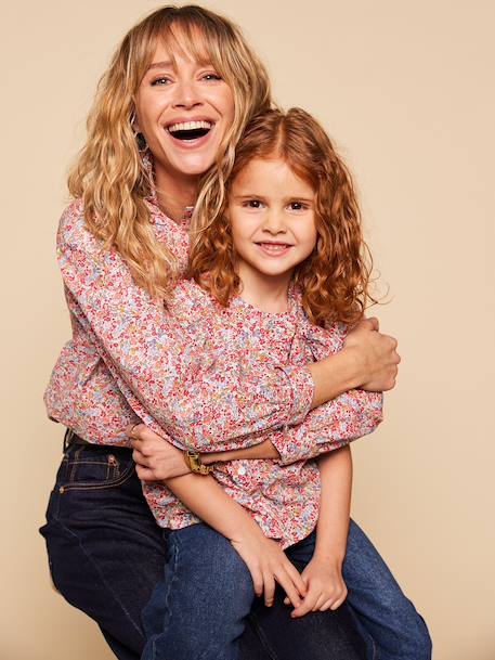 Girl's blouse with frill sleeves multicoloured 