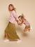 Long cotton gauze skirt olive 
