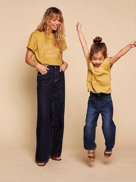 Girls' organic cotton T-shirt olive 