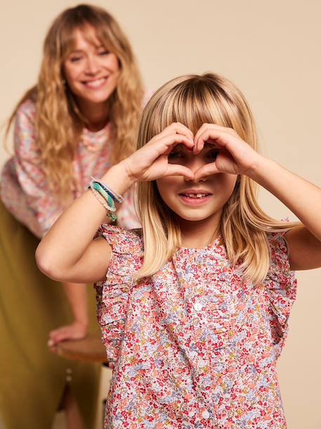 Girl's cotton gauze shorts - family capsule olive 