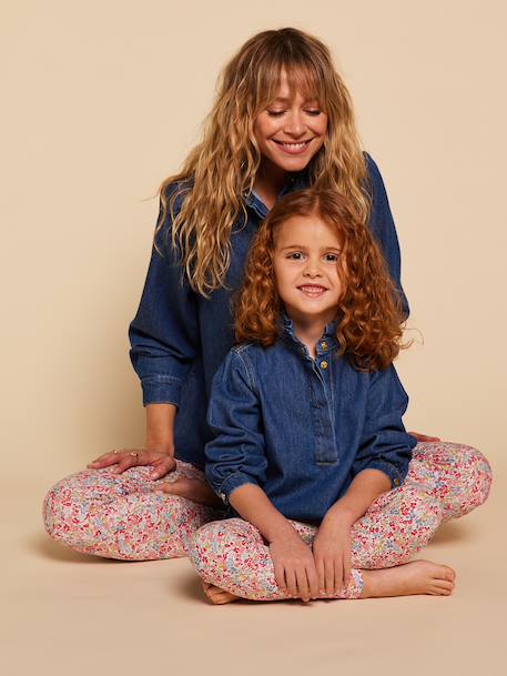 Girls' printed organic cotton leggings multicoloured 