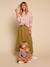 Long cotton gauze skirt olive 