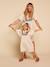 Cotton gauze dress with embroidered details sandy beige 