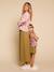 Long cotton gauze skirt olive 