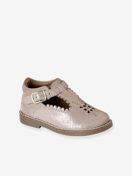 Leather Mary Janes for Babies, Designed for First Steps rosy 