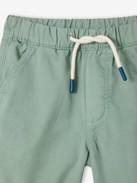 Elasticated bermuda shorts for boys denim blue+fir green+pastel yellow 