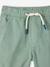 Elasticated bermuda shorts for boys denim blue+fir green+pastel yellow 
