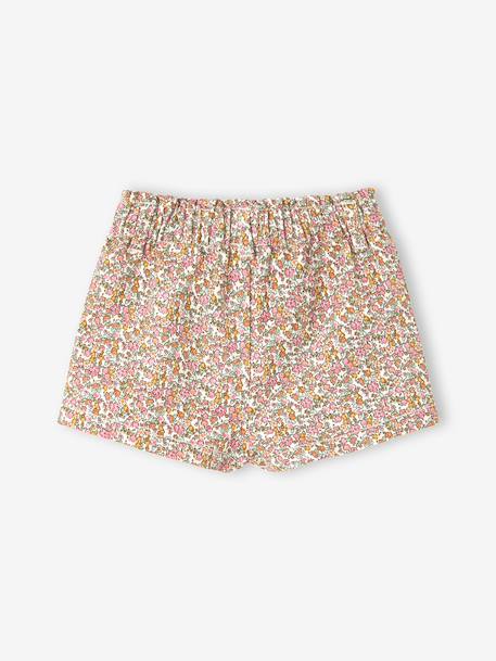 Floral print baby short ecru 