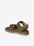 Leather Hook-&-Loop Sandals for Children, Designed for Autonomy khaki+navy blue 