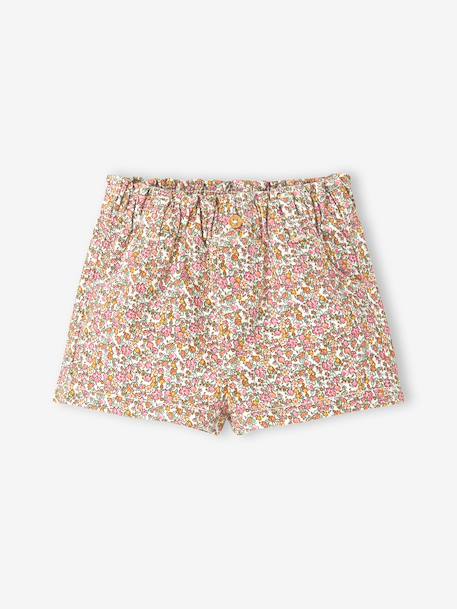 Floral print baby short ecru 