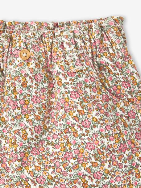 Floral print baby short ecru 