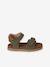 Leather Hook-&-Loop Sandals for Children, Designed for Autonomy khaki+navy blue 