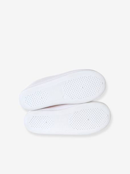Elasticated Canvas Slippers for Children pale pink+printed pink+rose 