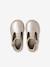 Baby girl's leather Mary Janes with buckle iridescent beige+white 