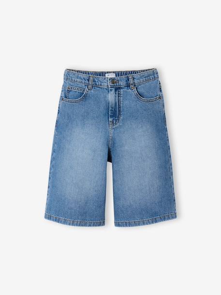 Long denim bermuda shorts double stone 