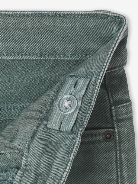 Boy's 5-pocket bermuda shorts clay beige+emerald green+grey blue+terracotta 