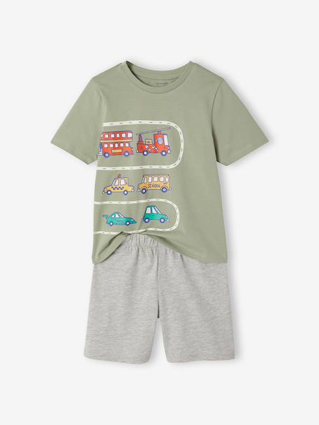 Pack of 2 vehicle pyjama shorts sage green 