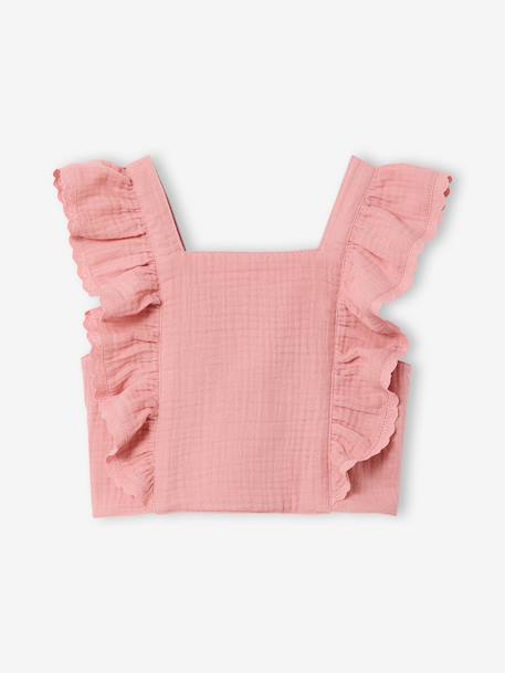 Occasion Wear Blouse & Frilled Skirt Combo blush+sage green 