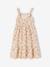 Mid-length dress with a floral print ecru 