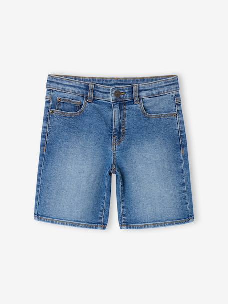 Boy's adjustable waist denim bermuda shorts double stone+stone 
