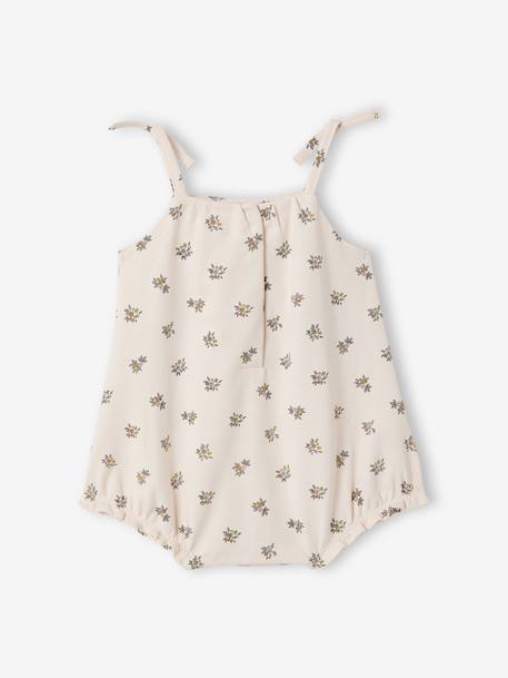Baby girl playsuit in organic cotton pale pink 