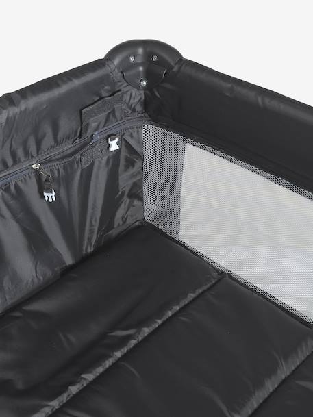 Folding cot with 2 mattress heights anthracite+navy blue 
