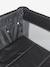 Folding cot with 2 mattress heights anthracite+navy blue 