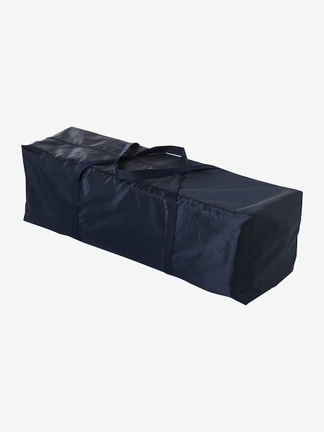 Folding cot with 2 mattress heights anthracite+navy blue 