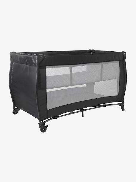 Folding cot with 2 mattress heights anthracite+navy blue 
