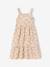 Mid-length dress with a floral print ecru 