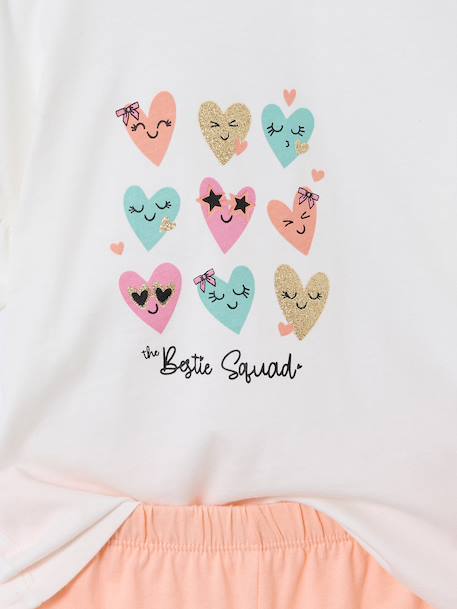 Pack of 2 pyjama shorts with hearts ecru 