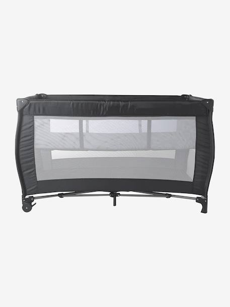 Folding cot with 2 mattress heights anthracite+navy blue 