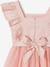 Ruffled Occasion Wear Dress in Cotton Gauze & Tulle, for Girls ecru+pale pink+sage green+white 