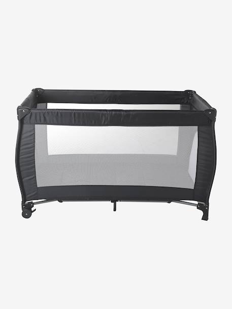 Folding cot with 2 mattress heights anthracite+navy blue 