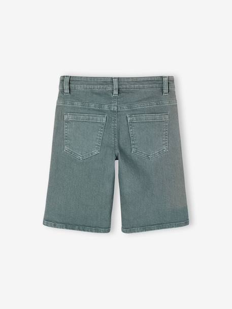 Boy's 5-pocket bermuda shorts clay beige+emerald green+grey blue+terracotta 