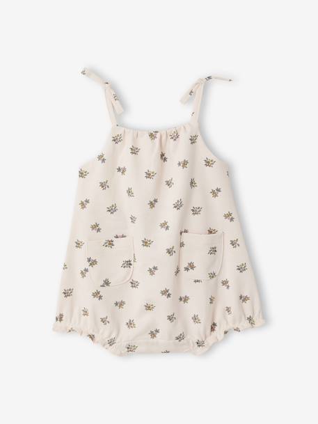 Baby girl playsuit in organic cotton pale pink 