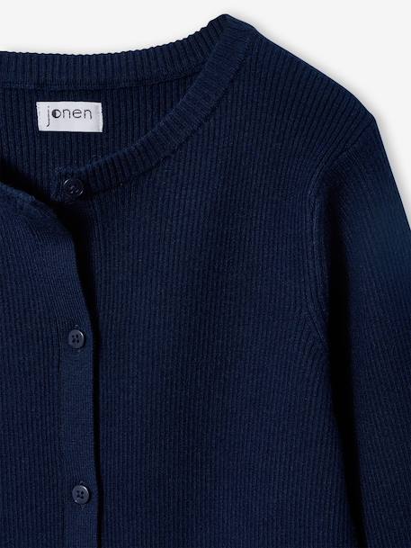 Girl's cardigan navy blue+sage green 