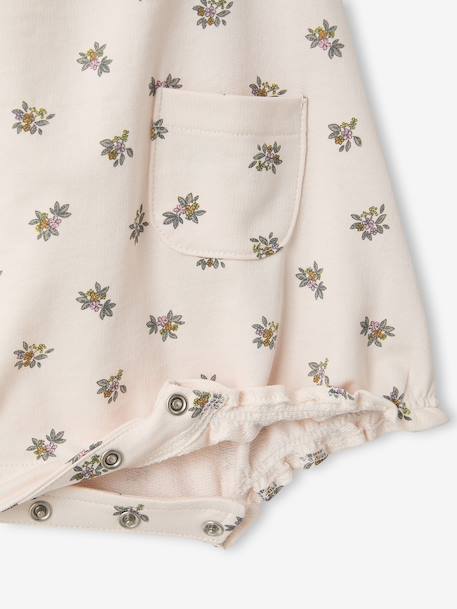 Baby girl playsuit in organic cotton pale pink 