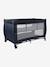 Folding cot with 2 mattress heights anthracite+navy blue 