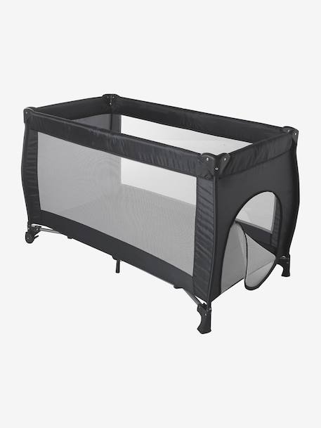 Folding cot with 2 mattress heights anthracite+navy blue 