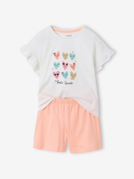 Pack of 2 pyjama shorts with hearts ecru 