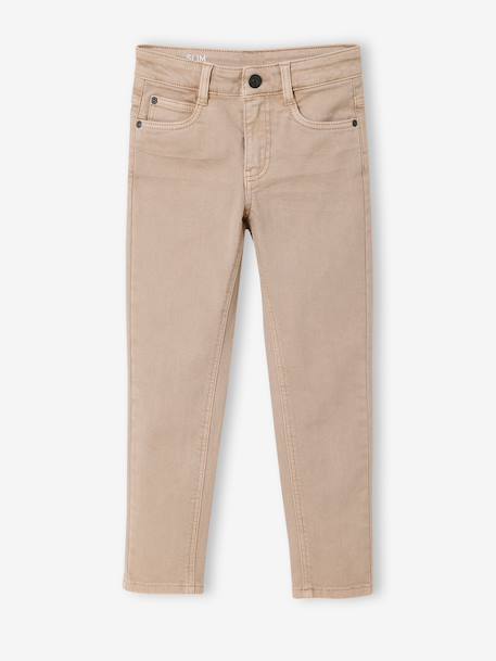 MEDIUM Hip, MorphologiK Slim Leg Coloured Trousers, for Boys beige+black+clay beige+emerald green+night blue+tomato red 