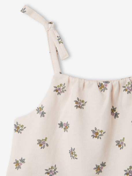 Baby girl playsuit in organic cotton pale pink 