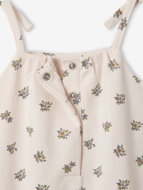 Baby girl playsuit in organic cotton pale pink 
