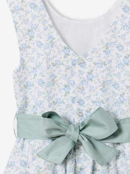 Occasion Wear Dress with Floral Print, for Girls light blue+pale pink+printed pink+printed white+white 