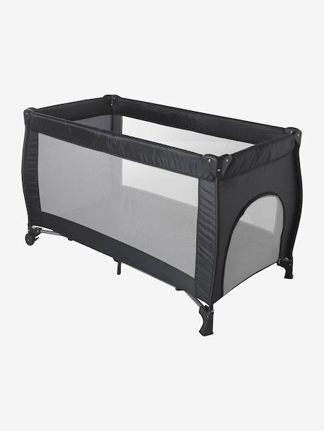 Folding cot with 2 mattress heights anthracite+navy blue 