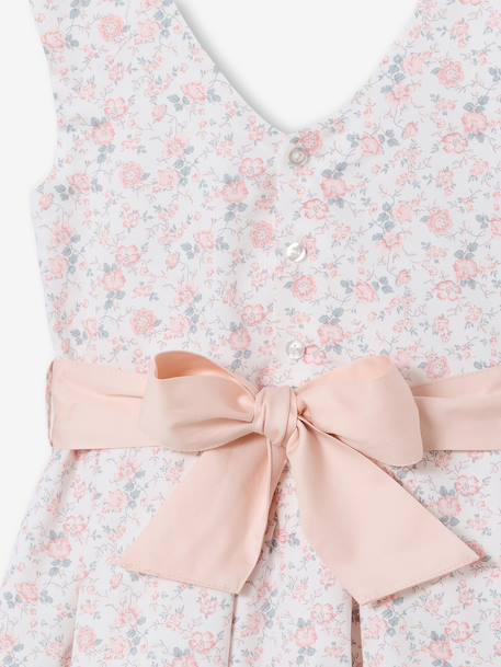 Occasion Wear Dress with Floral Print, for Girls light blue+pale pink+printed pink+printed white+white 