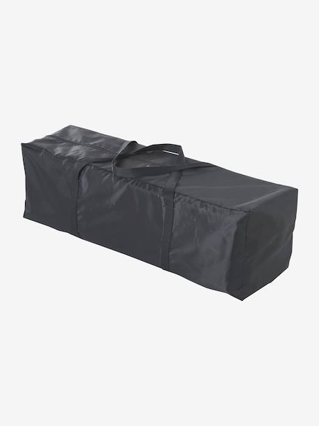 Folding cot with 2 mattress heights anthracite+navy blue 