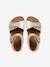 Leather buckle sandals gold+pale pink 