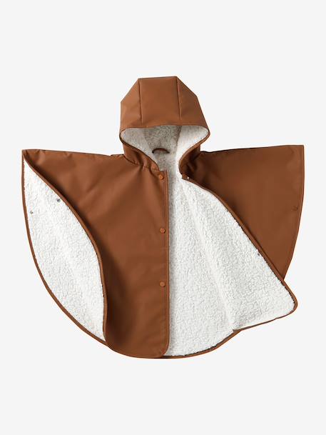 Car seat poncho for baby caramel+sage green 